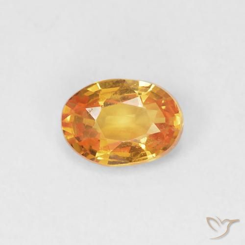 0.55ct 天然 オレンジゴールド サファイア, 楕円形, VVS-VS