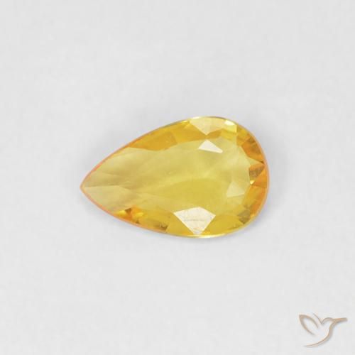 0.30ct 天然 ゴールド サファイア, 洋梨の形, VVS-VS