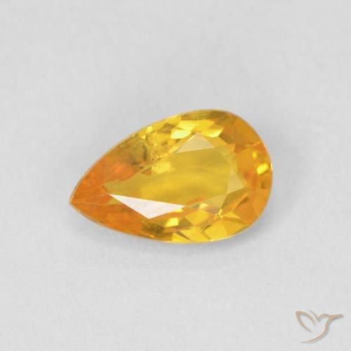 0.46ct 天然 ミディアムオレンジ サファイア, 洋梨の形, VS