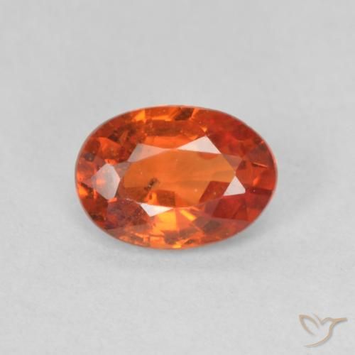 0.55ct 天然 赤みがかったオレンジ サファイア, 楕円形, VS