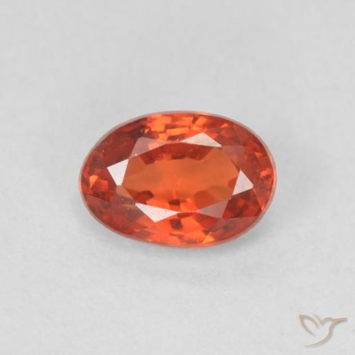 0.55ct 天然 赤みがかったオレンジ サファイア, 楕円形, VVS-VS