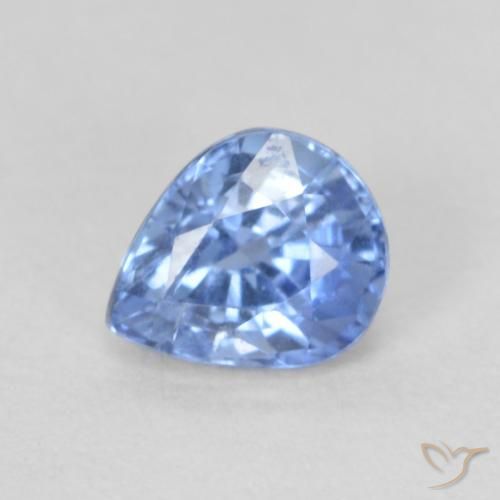 0.42ct 天然 パステルブルー サファイア, 洋梨の形, VVS-VS