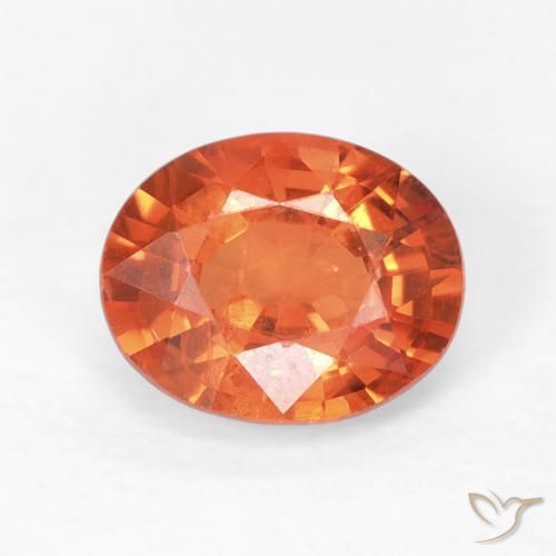 0.77ct 天然 ファイアオレンジ サファイア, 楕円形, VS