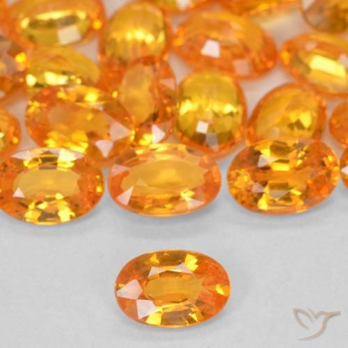 0.60ct 天然 鮮やかなオレンジ サファイア, 楕円形, VVS-VS