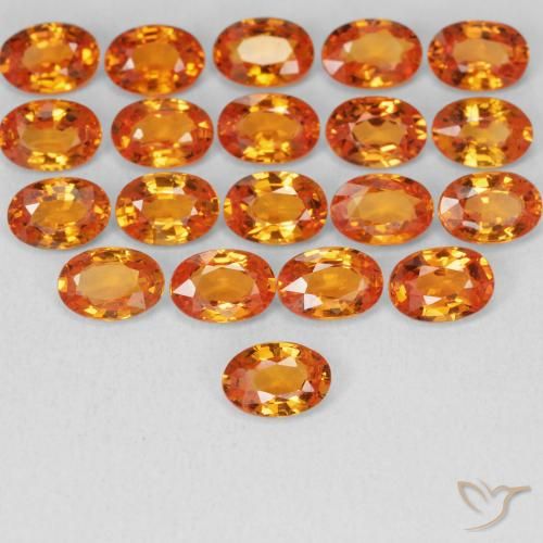 0.59ct 天然 鮮やかなオレンジ サファイア, 楕円形, VVS-VS