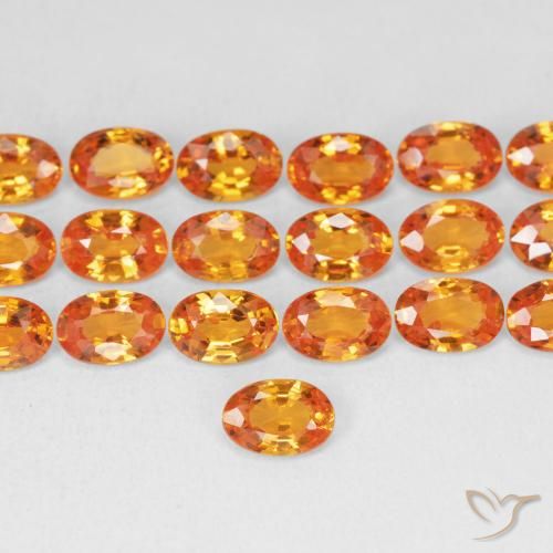 0.58ct 天然 赤みがかったオレンジ サファイア, 楕円形, VVS-VS