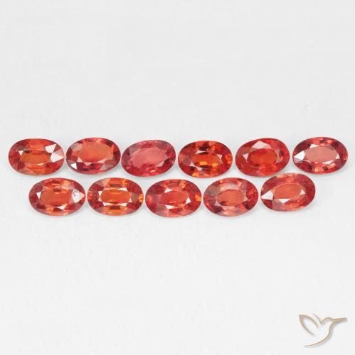 0.63ct 天然 濃い赤 サファイア, 楕円形, VVS-VS