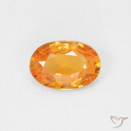 0.51ct 天然 鮮やかなオレンジ サファイア, 楕円形, VVS-VS