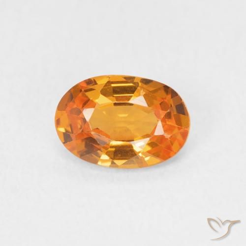 0.64ct 天然 鮮やかなオレンジ サファイア, 楕円形, VVS-VS