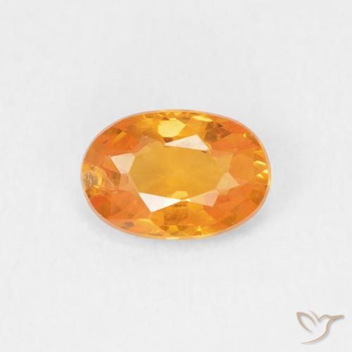 0.60ct 天然 鮮やかなオレンジ サファイア, 楕円形, VS