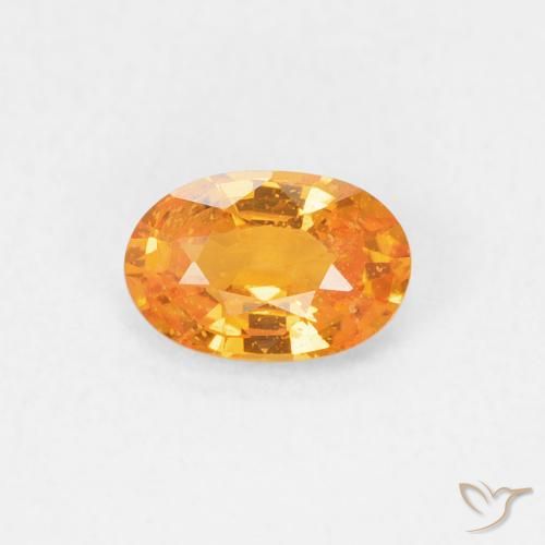0.60ct 天然 濃いオレンジ サファイア, 楕円形, VS