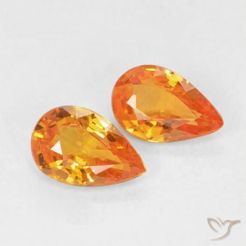Shop natural 0.90ct 鮮やかなオレンジ サファイア gems, 洋梨の形, from タンザニア at GemSelect. In stock, global shipping!