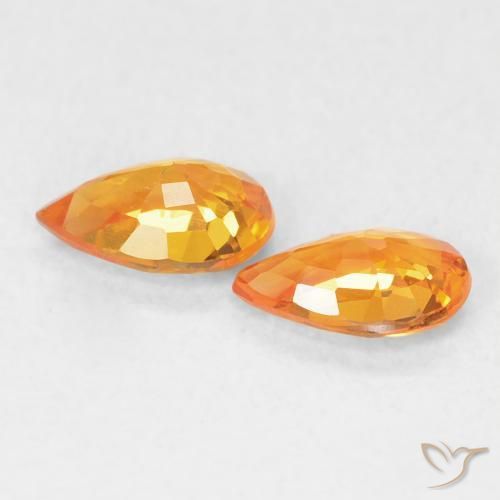 Shop natural 0.90ct 鮮やかなオレンジ サファイア gems, 洋梨の形, from タンザニア at GemSelect. In stock, global shipping!