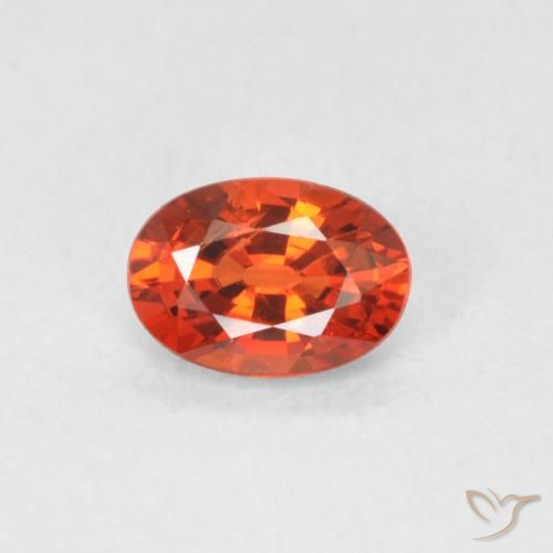 0.59ct 天然 赤みがかったオレンジ サファイア, 楕円形, VVS-VS