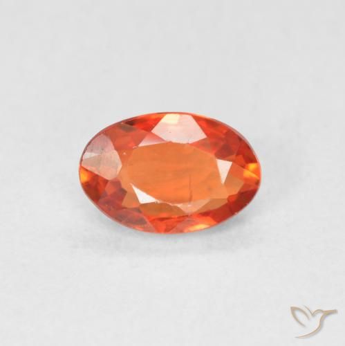 0.56ct 天然 ファイアオレンジ サファイア, 楕円形, VVS-VS