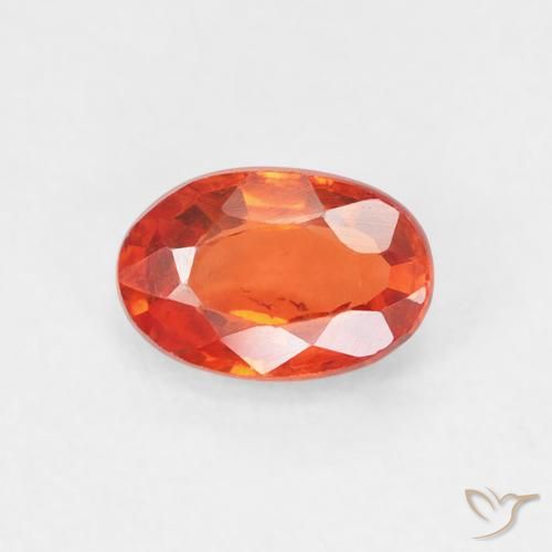 0.69ct 天然 赤みがかったオレンジ サファイア, 楕円形, VS