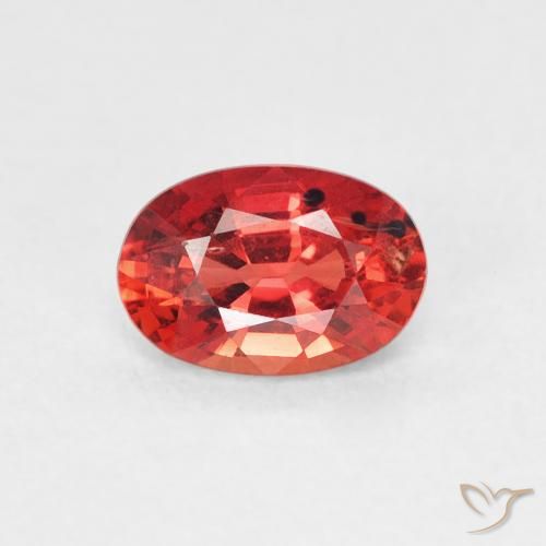 0.65ct 天然 濃い赤 サファイア, 楕円形, VS