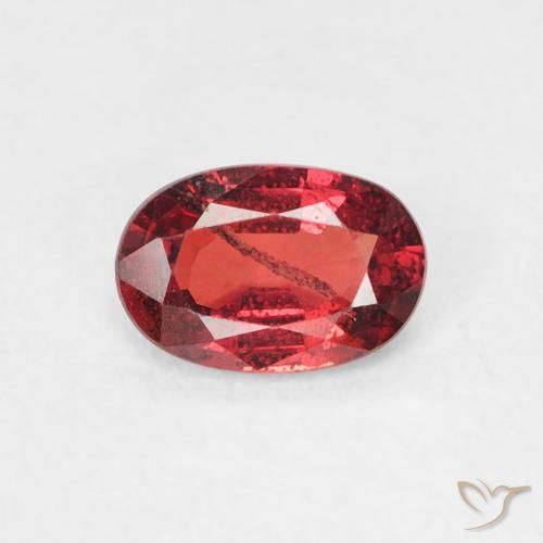 0.56ct 天然 ディープレッド サファイア, 楕円形, SI