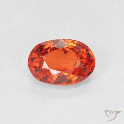 0.76ct 天然 アンバーオレンジ サファイア, 楕円形, VVS-VS