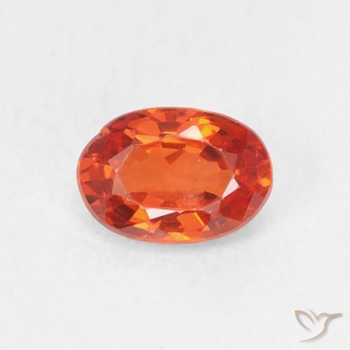 0.69ct 天然 ウォームオレンジ サファイア, 楕円形, VS