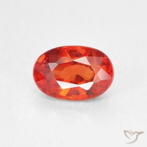 0.83ct 天然 ウォームオレンジ サファイア, 楕円形, VS