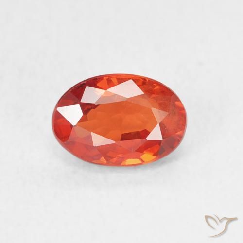 0.76ct 天然 赤みがかったオレンジ サファイア, 楕円形, VS