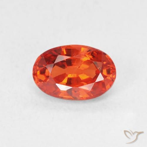 0.72ct 天然 ファイアオレンジ サファイア, 楕円形, VS
