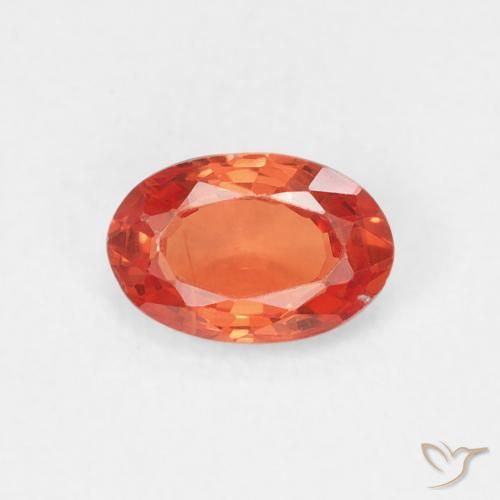 0.56ct 天然 ウォームオレンジ サファイア, 楕円形, VS