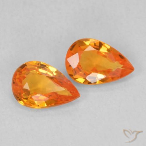 Shop natural 0.96ct 鮮やかなオレンジ サファイア gems, 洋梨の形, from タンザニア at GemSelect. In stock, global shipping!