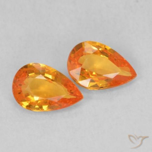 Shop natural 0.96ct 鮮やかなオレンジ サファイア gems, 洋梨の形, from タンザニア at GemSelect. In stock, global shipping!