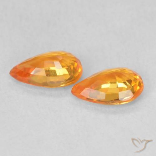 Shop natural 0.96ct 鮮やかなオレンジ サファイア gems, 洋梨の形, from タンザニア at GemSelect. In stock, global shipping!