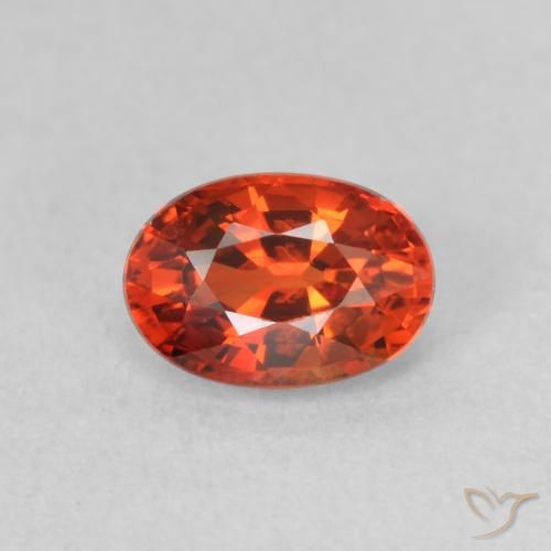 0.73ct 天然 濃いアンバーレッド サファイア, 楕円形, VVS-VS