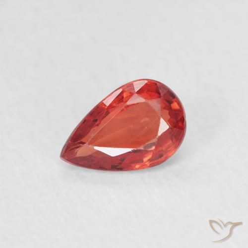 0.44ct 天然 ミディアムレッド サファイア, 洋梨の形, VVS-VS