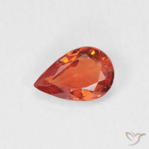 0.50ct 天然 ミディアムオレンジ サファイア, 洋梨の形, VS