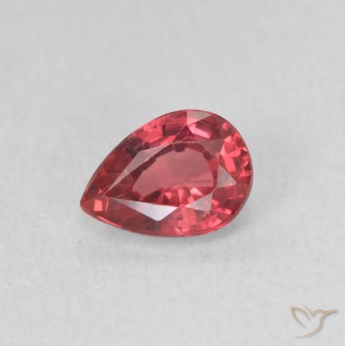 0.61ct 天然 スカーレットレッド サファイア, 洋梨の形, VVS-VS