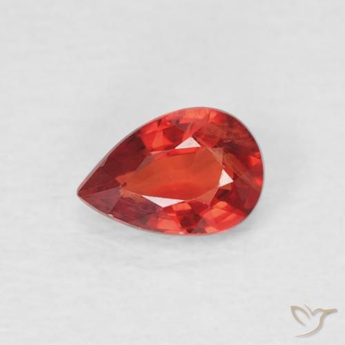 0.57ct 天然 明るい赤 サファイア, 洋梨の形, VS