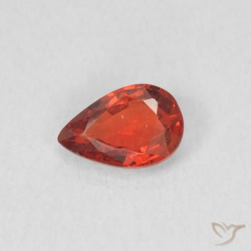 0.42ct 天然 濃い赤 サファイア, 洋梨の形, VS