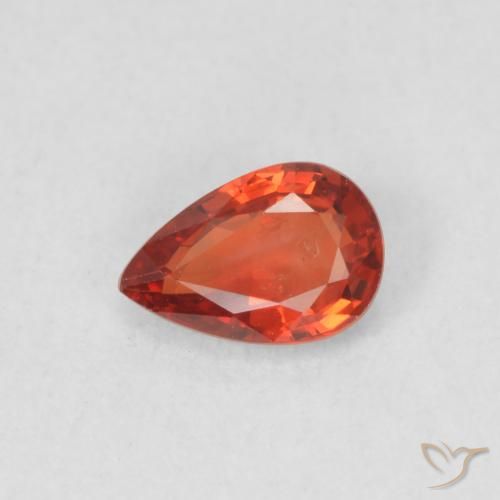 0.55ct 天然 濃い赤 サファイア, 洋梨の形, VS