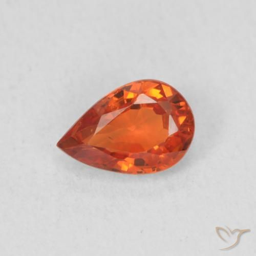 0.59ct 天然 赤みがかったオレンジ サファイア, 洋梨の形, VS