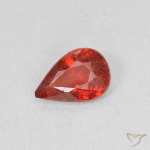 0.43ct 天然 明るいクリムゾンレッド サファイア, 洋梨の形, VS