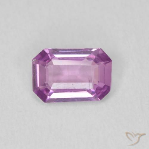 0.59ct 天然 濃いピンクがかった紫 サファイア, エメラルドカット, VVS