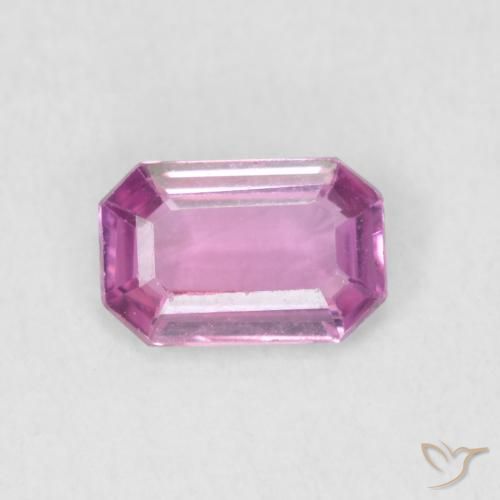 0.57ct 天然 パープルピンク サファイア, エメラルドカット, VVS