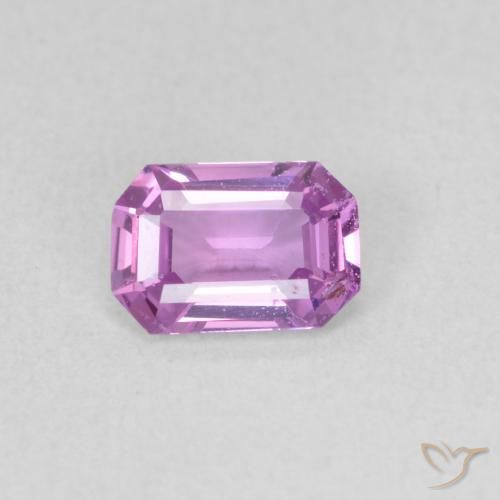 0.60ct 天然 ミディアムパープル サファイア, エメラルドカット, VVS-VS
