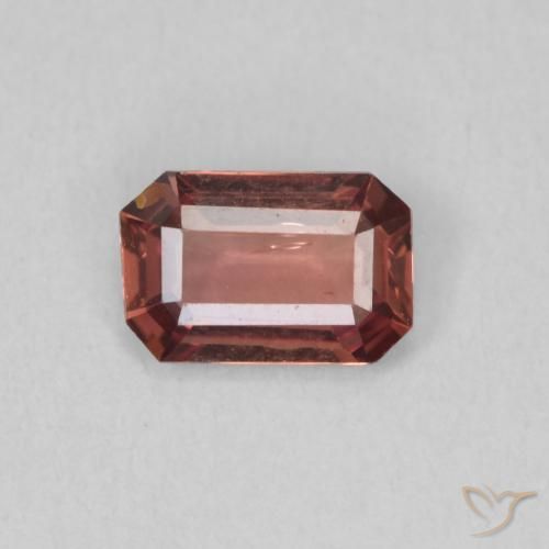 0.61ct 天然 オレンジピンク サファイア, エメラルドカット, VVS-VS