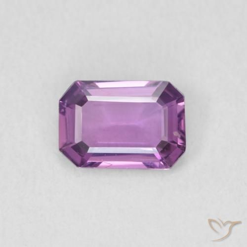 0.62ct 天然 ミディアムパープル サファイア, エメラルドカット, VVS