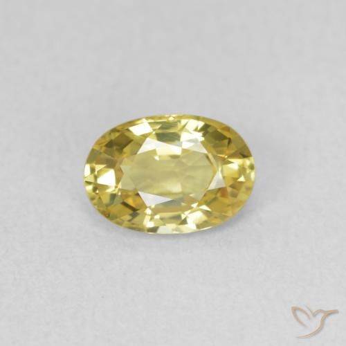 0.54ct 天然 薄いゴールド サファイア, 楕円形, VVS