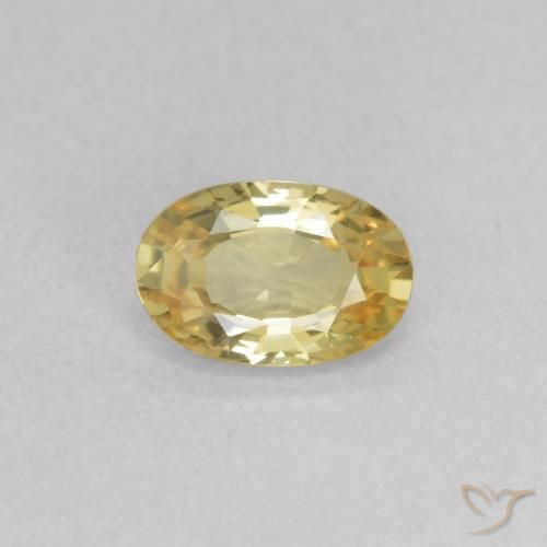 0.54ct 天然 ミディアムイエロー サファイア, 楕円形, VVS