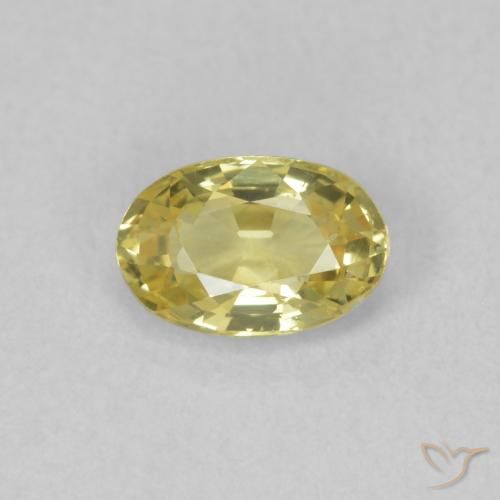 0.55ct 天然 ミディアムイエロー サファイア, 楕円形, VVS-VS