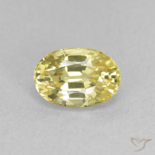 0.81ct 天然 ライトイエロー サファイア, 楕円形, VVS