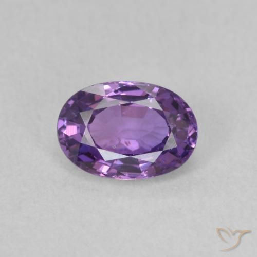 0.65ct 天然 Medium Dark-Purple サファイア, 楕円形, VVS-VS